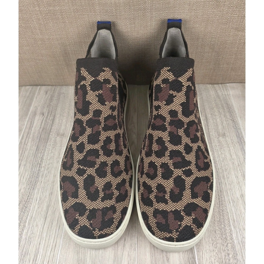Rothy's The Chelsea Womens Size 11 Wildcat Leopard Boot Sneakers Knit Stitch